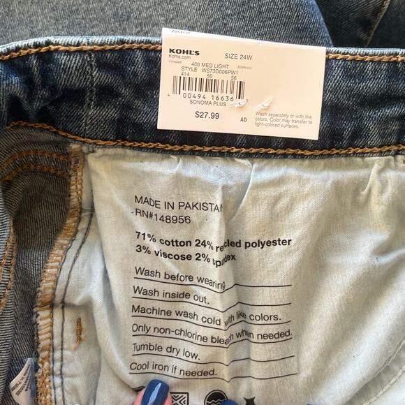 NWT! Sonoma The Everyday Skinny Jean Medium Wash Size 24W - Picture 5 of 16